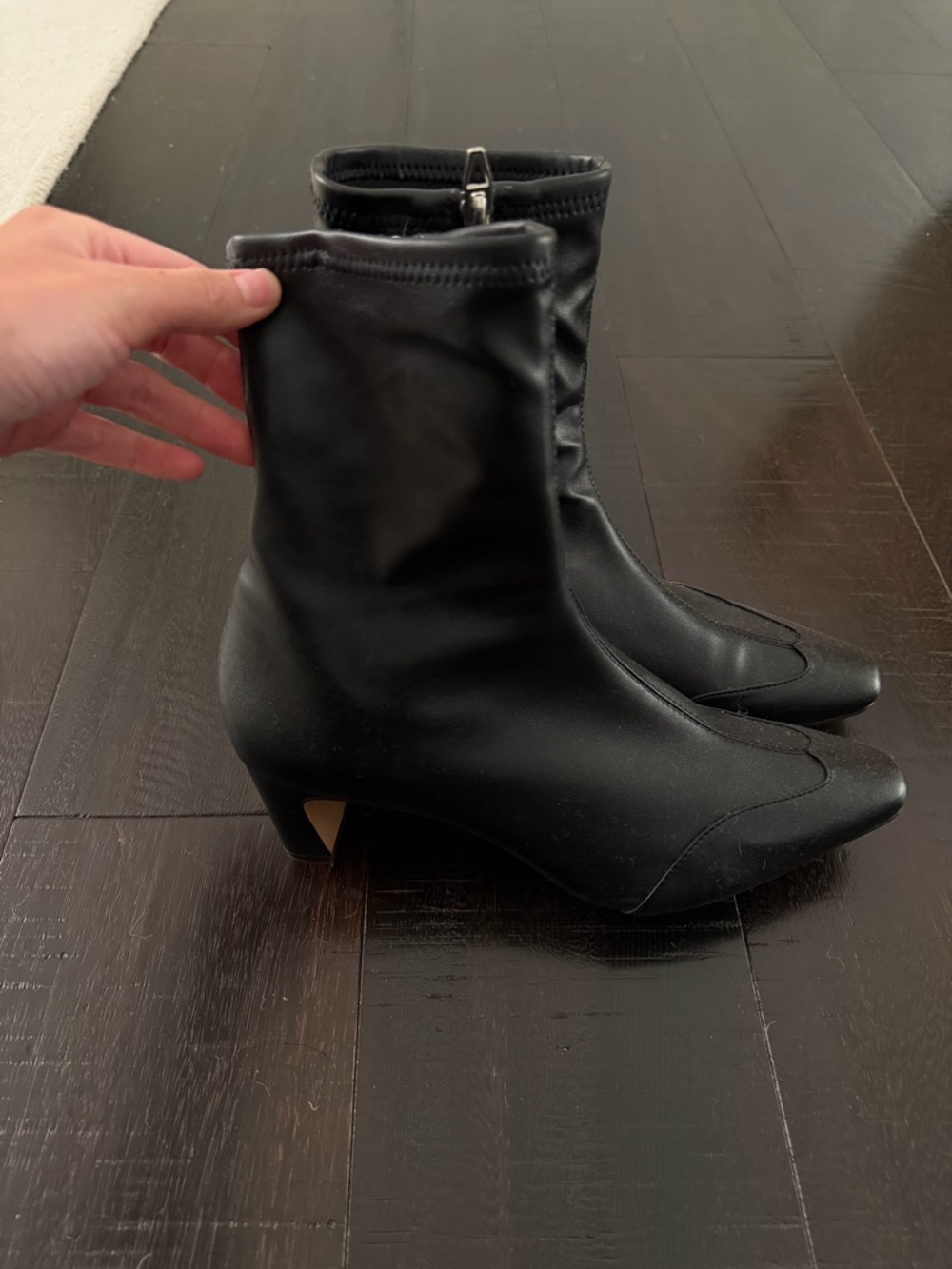 Dolce Vita Black Pointed Toe Stretch Ankle Boots